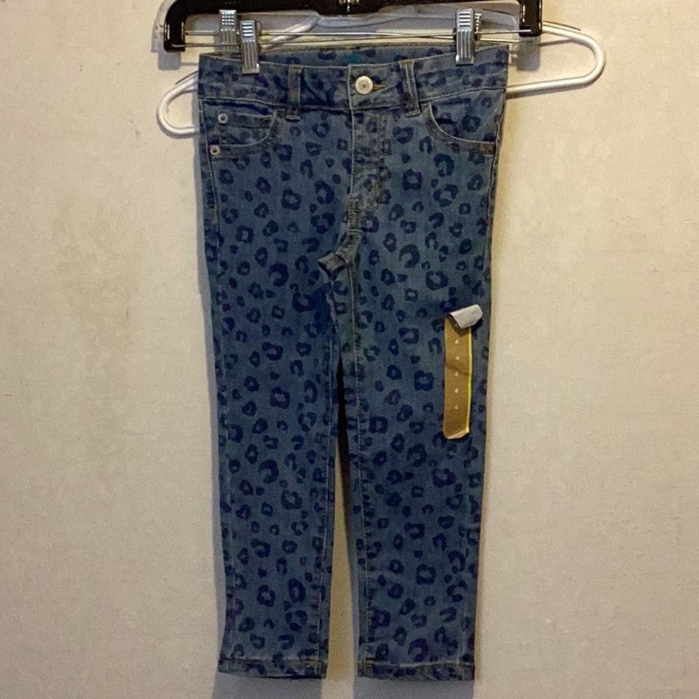 NWT There Abouts Girls Cheetah Print Jeans Size 4